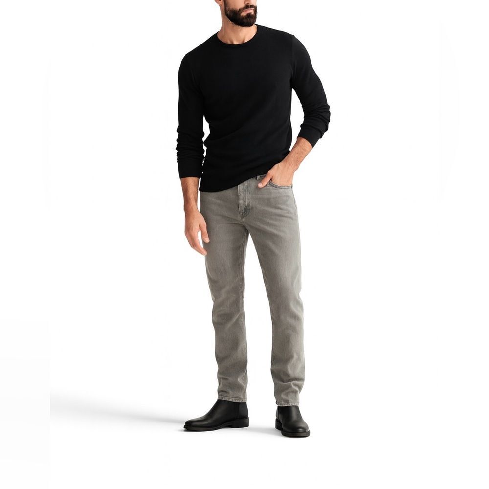 Express Men's Light Gray Slim Straight Jeans